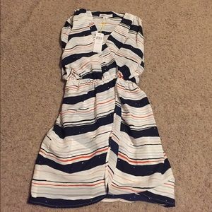 BCBG Striped Sleeveless Dress