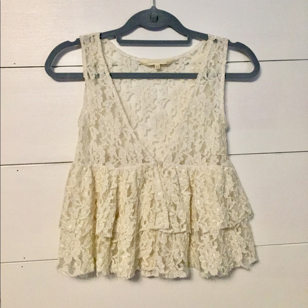 Urban Outfitters Lace Ruffle Top