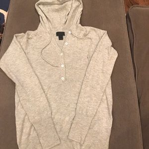 Light gray hooded jcrew sweater