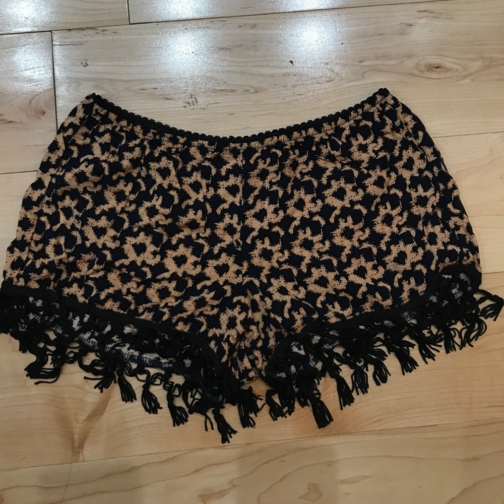 Black tassel shorts