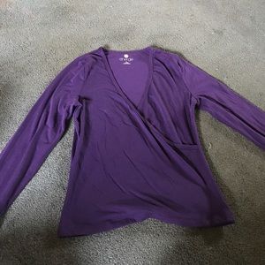 Purple low cut long sleeve
