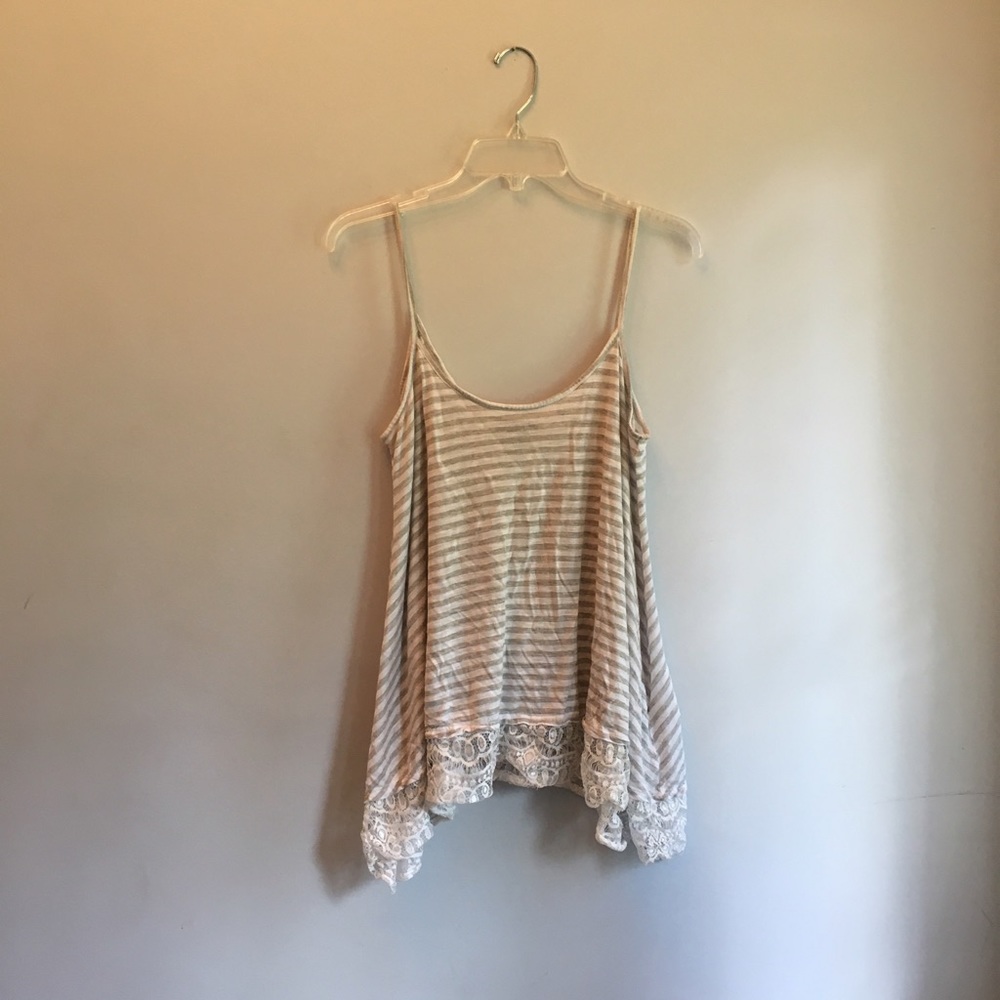 Grey and White Tank with Lace | H&M