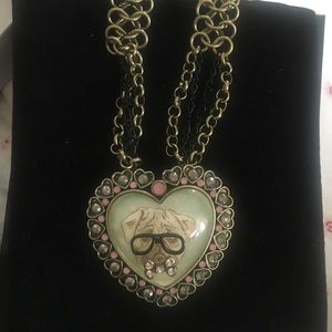 Betsey johnson necklace pug critter