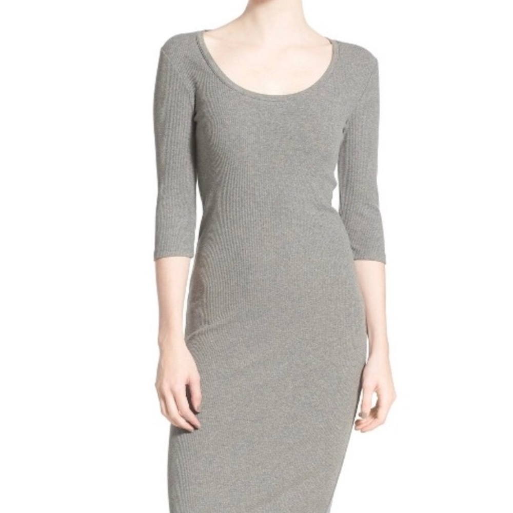 Long gray midi dress