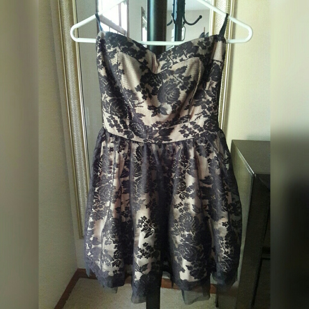 Strapless Floral/Lace Dress