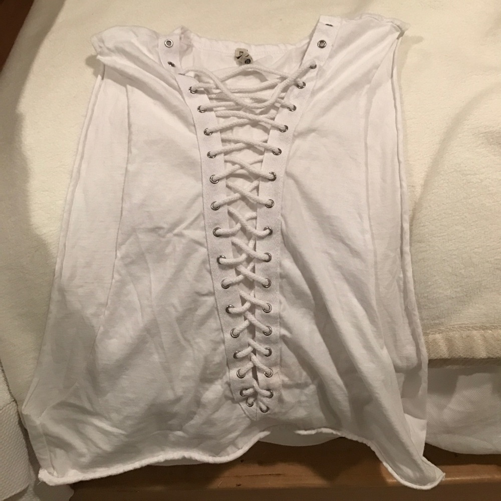 LF lace up muscle tee