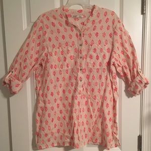 NWOT Pink & Cream Patterned Shirt