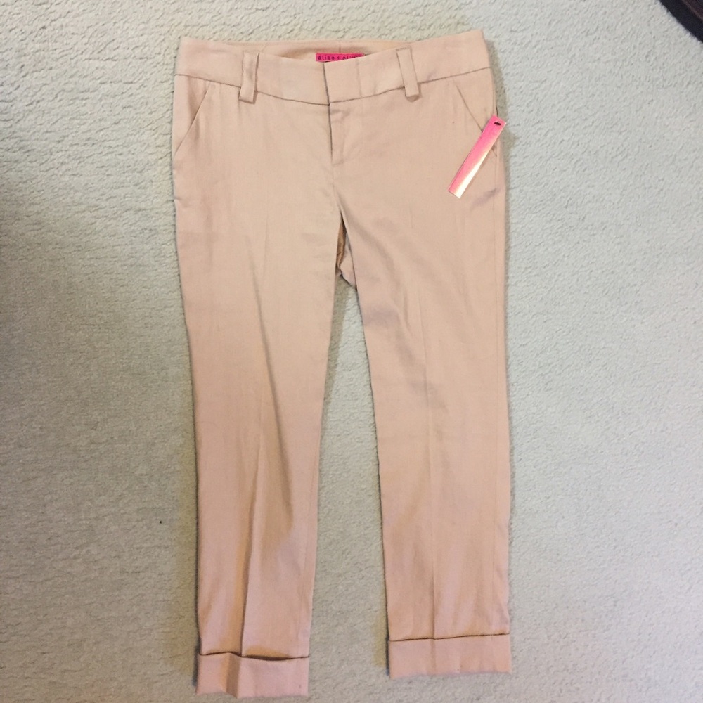 Alice + Olivia Tan Linen Pants