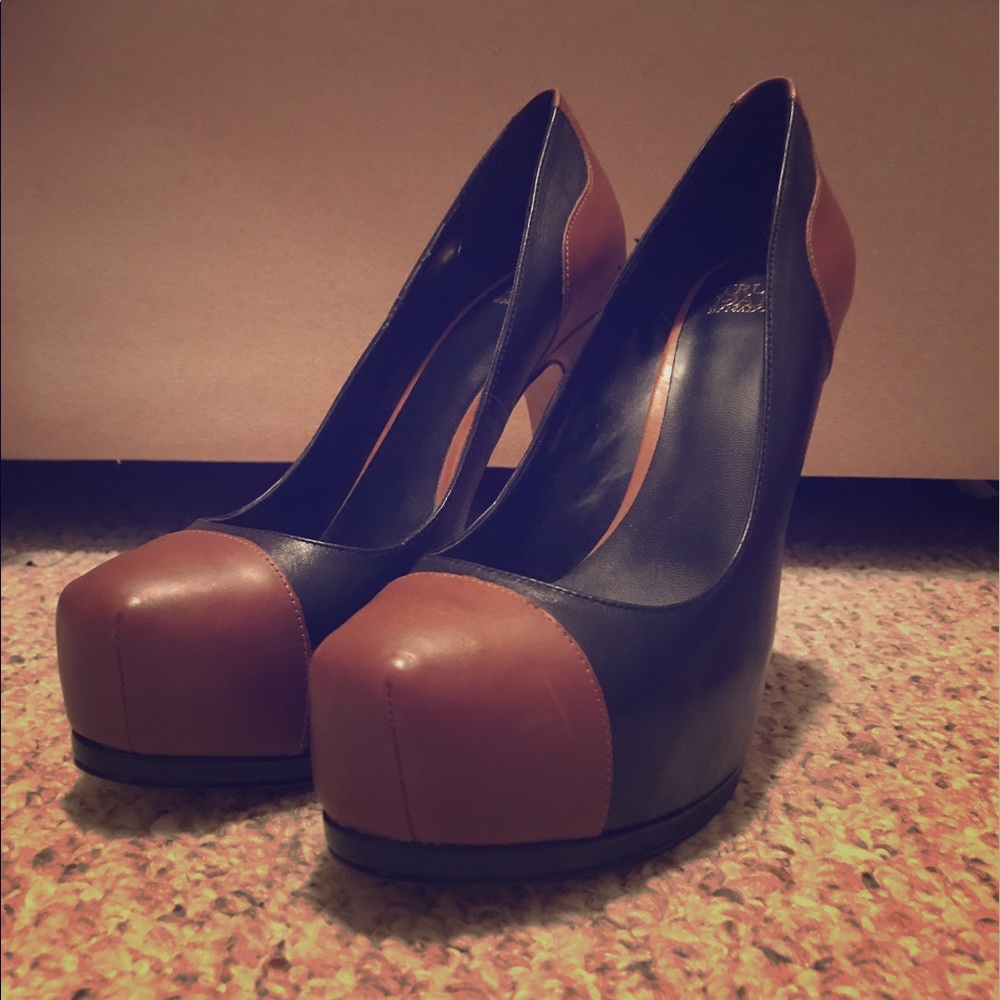 Platform Black/Cognac Stilettos