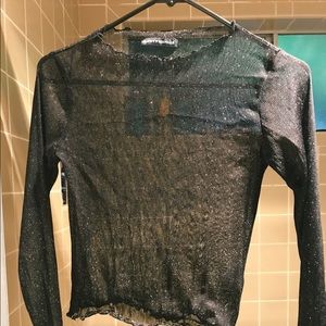 Mesh glitter top