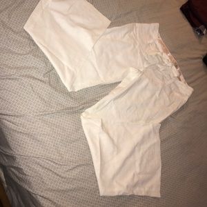White linen pants