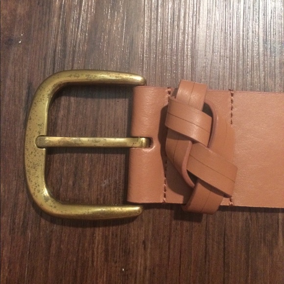 Talbots tan Leather Belt with braided detail - Picture 2 of 4