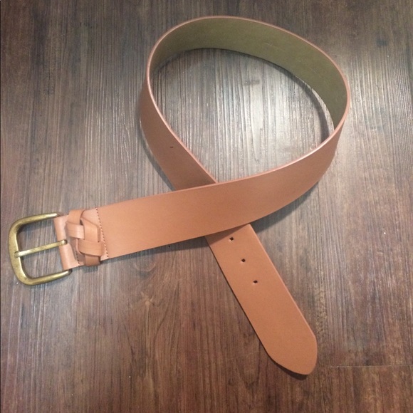 Talbots tan Leather Belt with braided detail - Picture 1 of 4