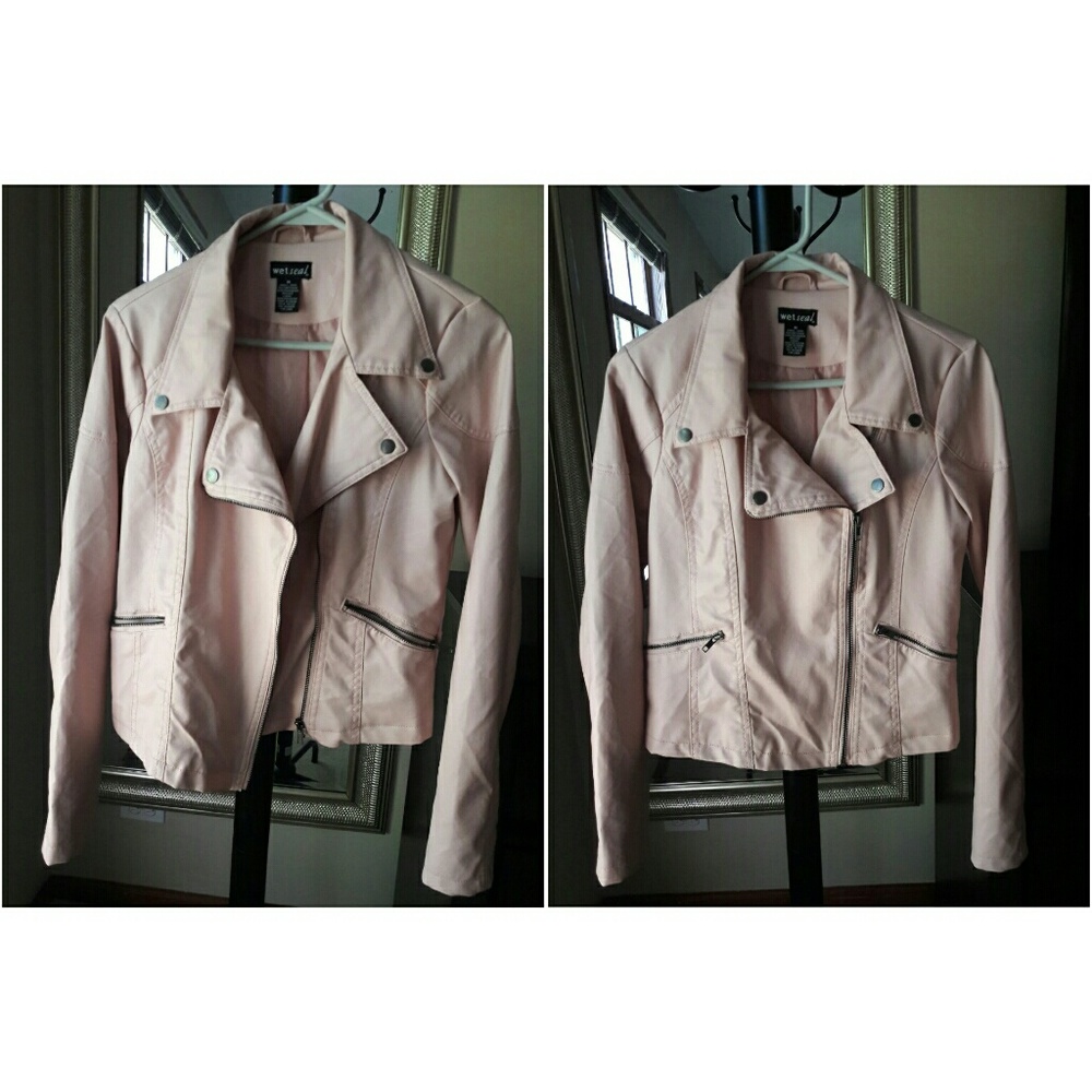 Baby Pink Leather Jacket