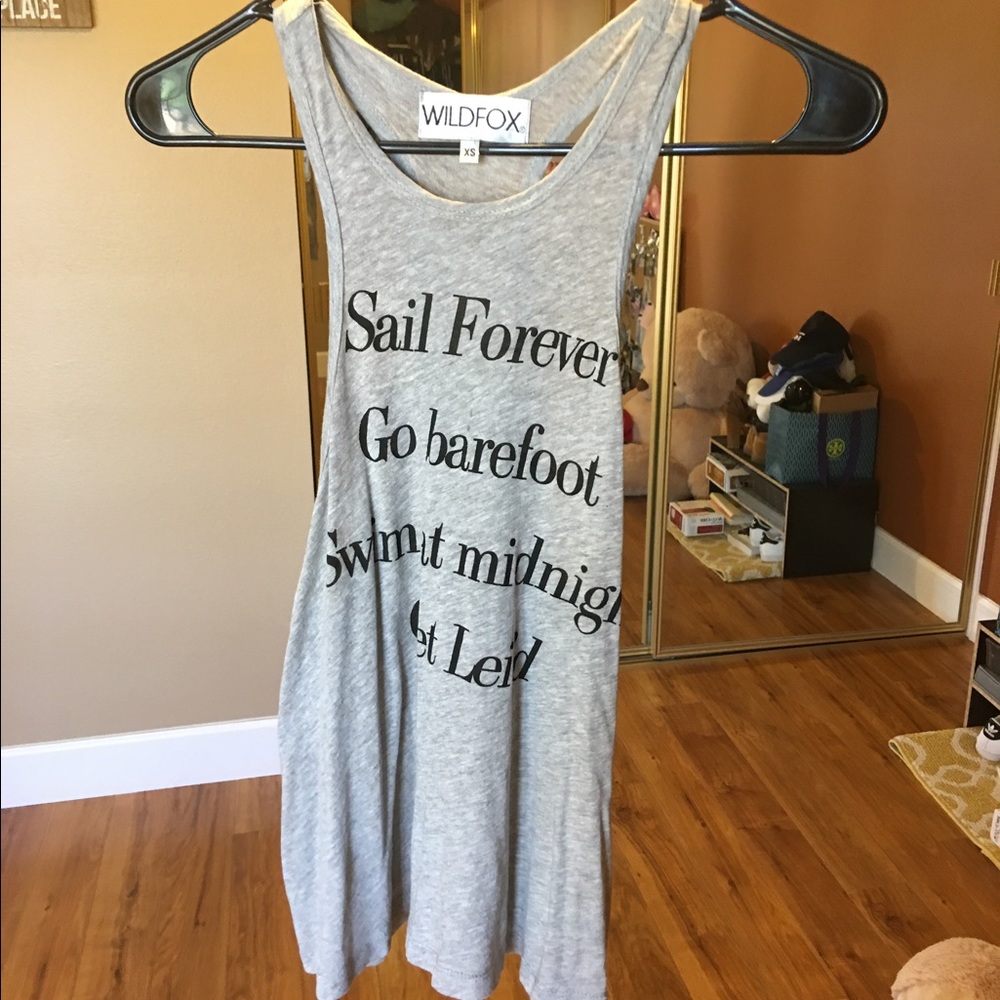 Wildfox Gray Sail Forever Sleeveless Tank Top XS