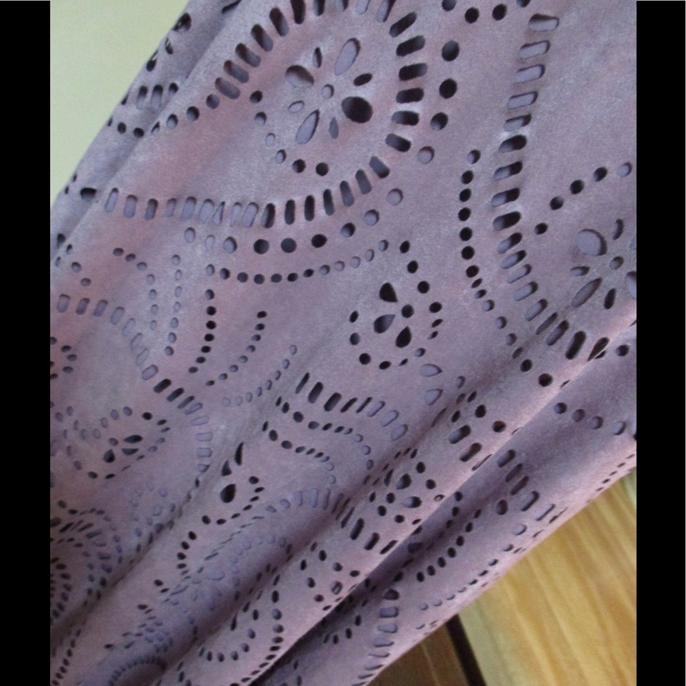 Sold Living Doll Lavender Faux Suede Dress - Picture 3 of 4