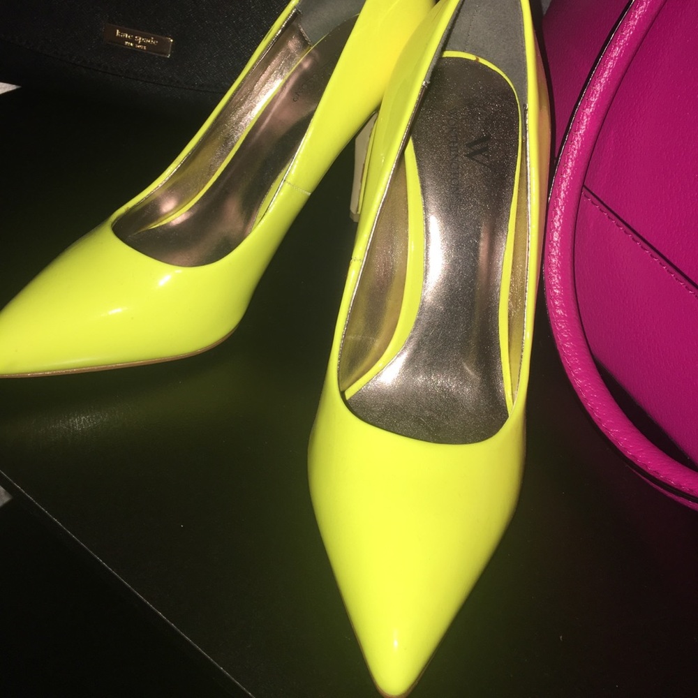 Neon Yellow heels.