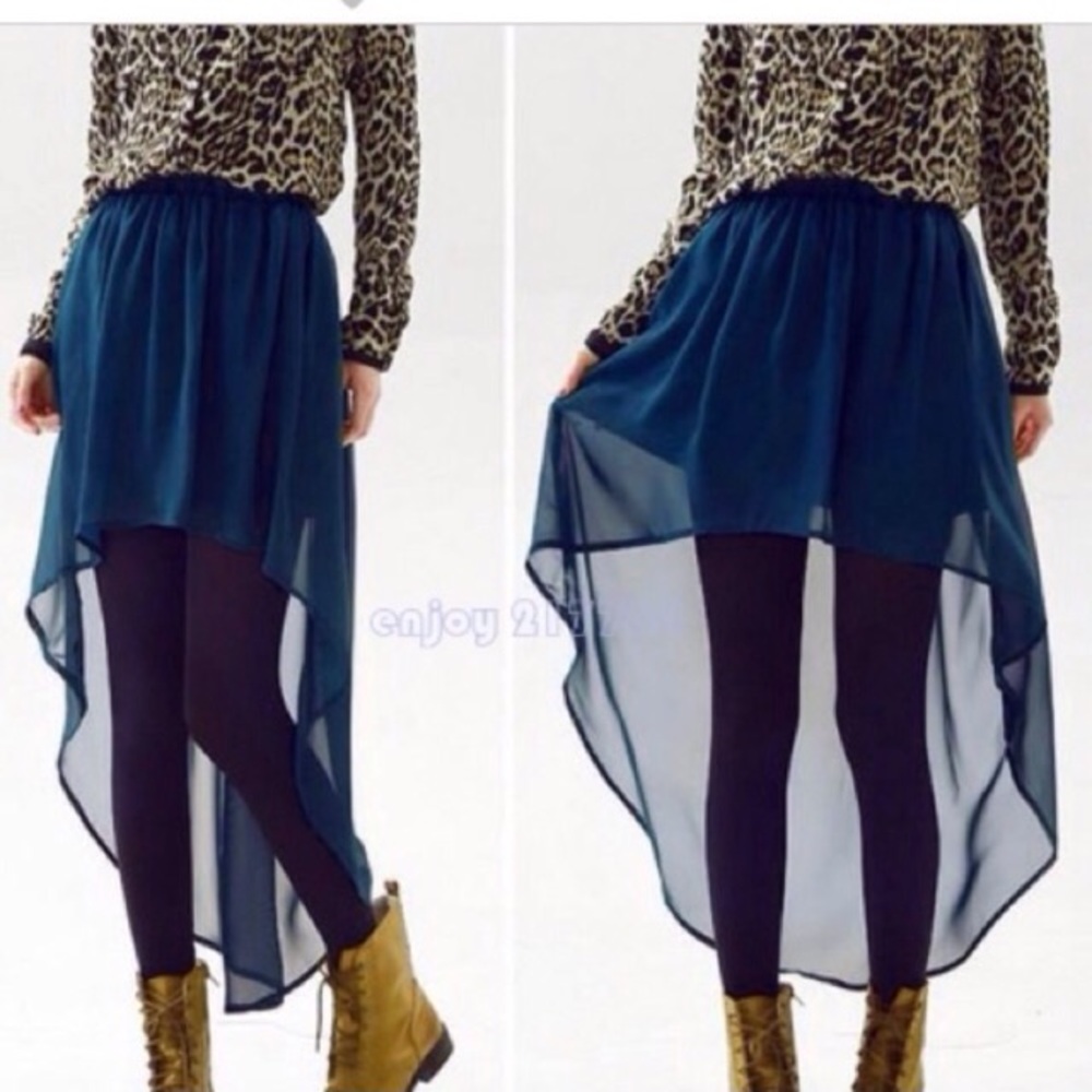 👗🎀🔷Blue high low skirt