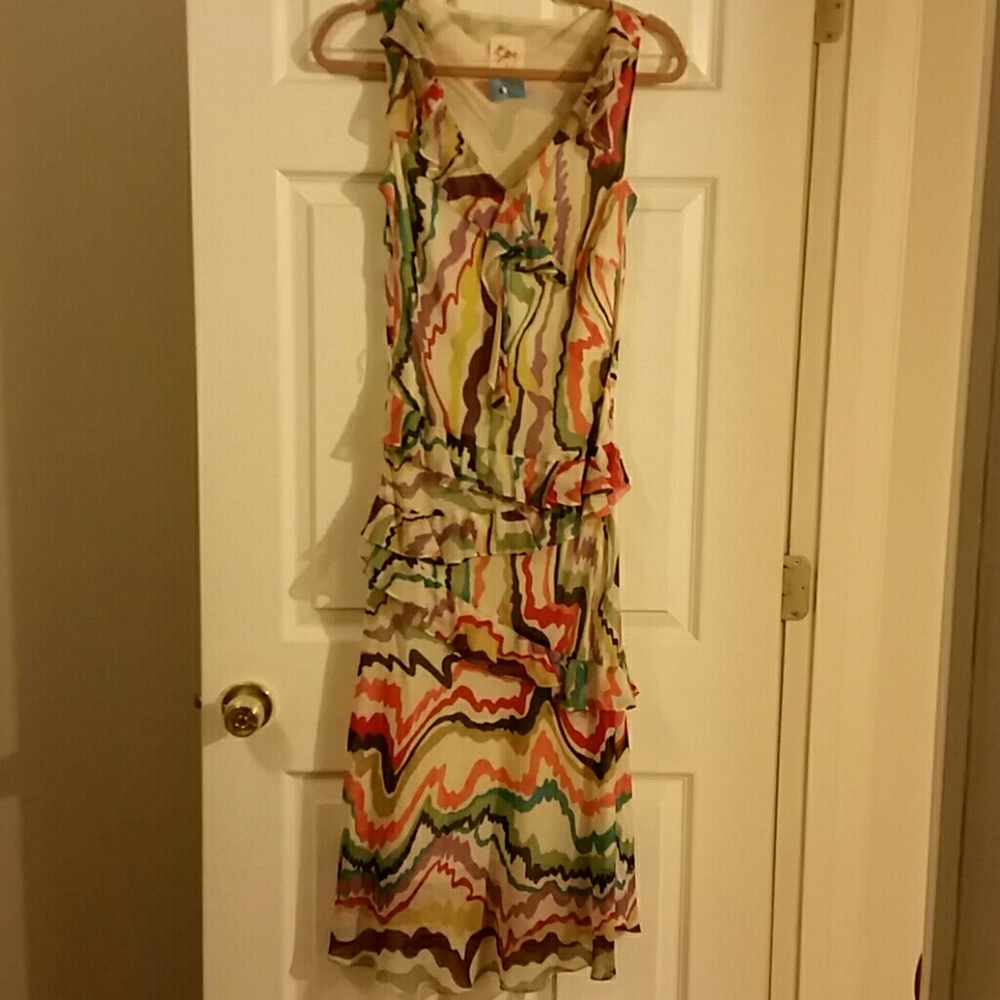 Fun multi drop waist dress