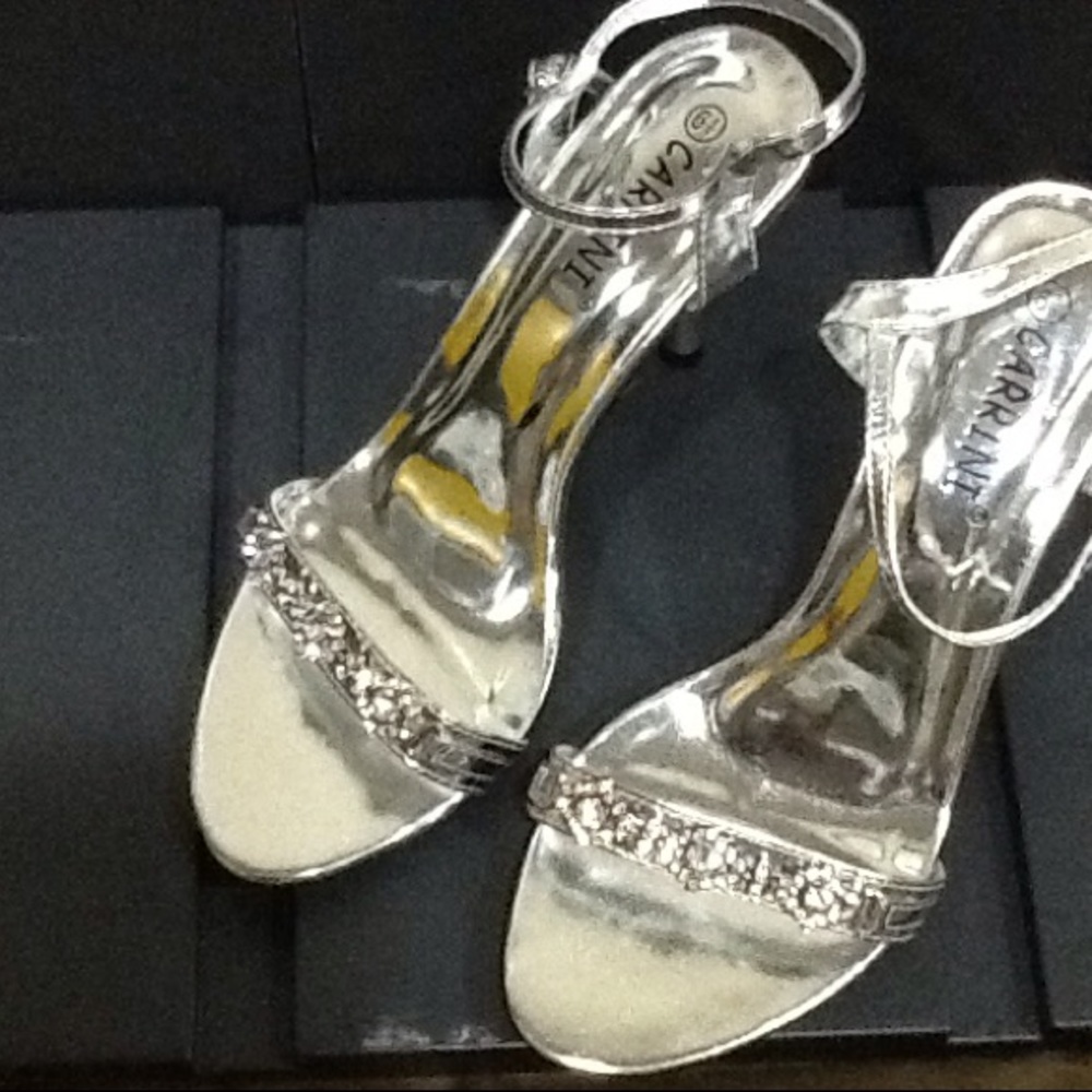 Silver and rhinestone sandal