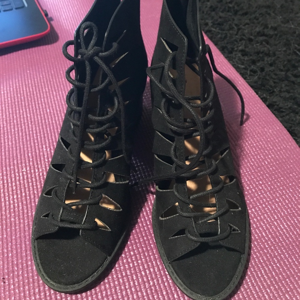 Brand new lace up booties