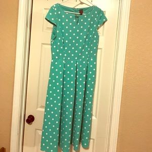 Mint colored polka dot dress