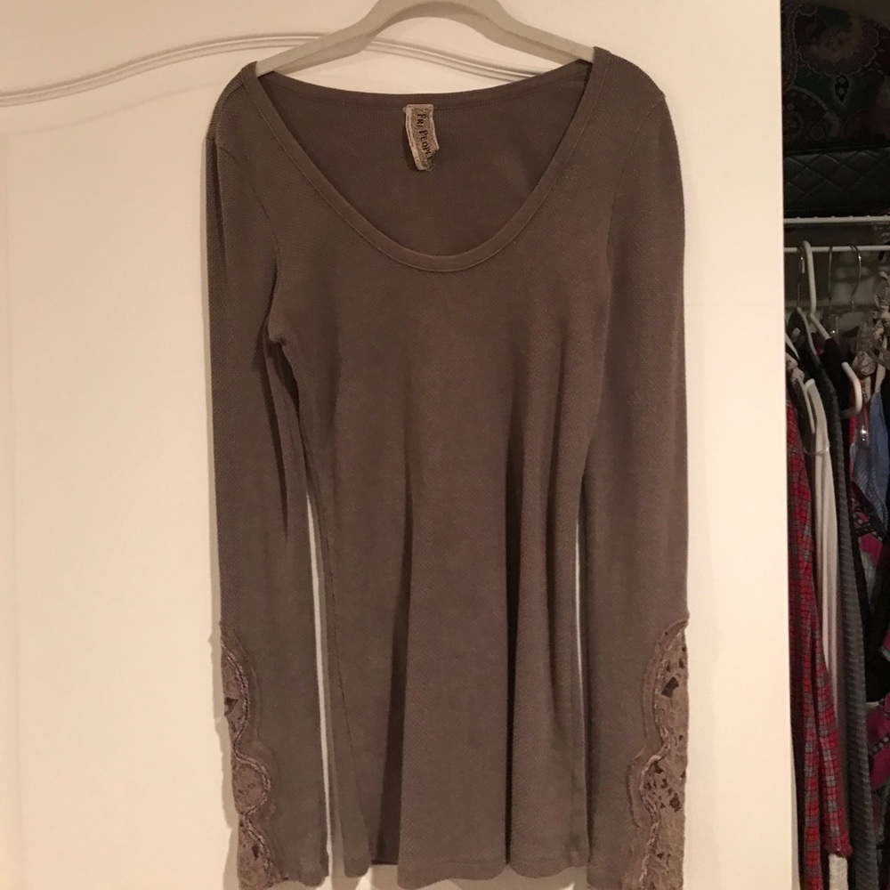 Brown free people Henley