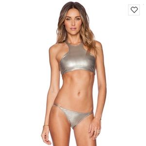 Pilyq silver snakeskin bikini