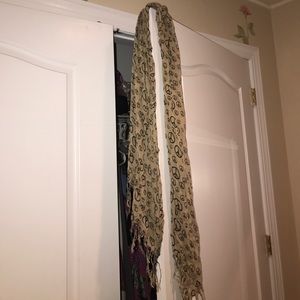Lightly worn peace sign scarf/wrap, light