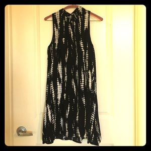Adorable Black and White Tye-Dye Print Dress