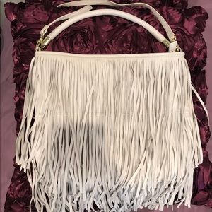 Fringe off white bag . Barely used