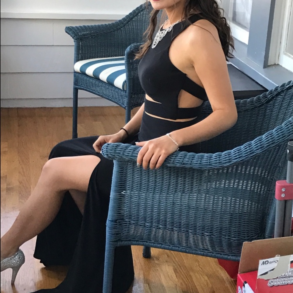 Black La Femme Prom Dress