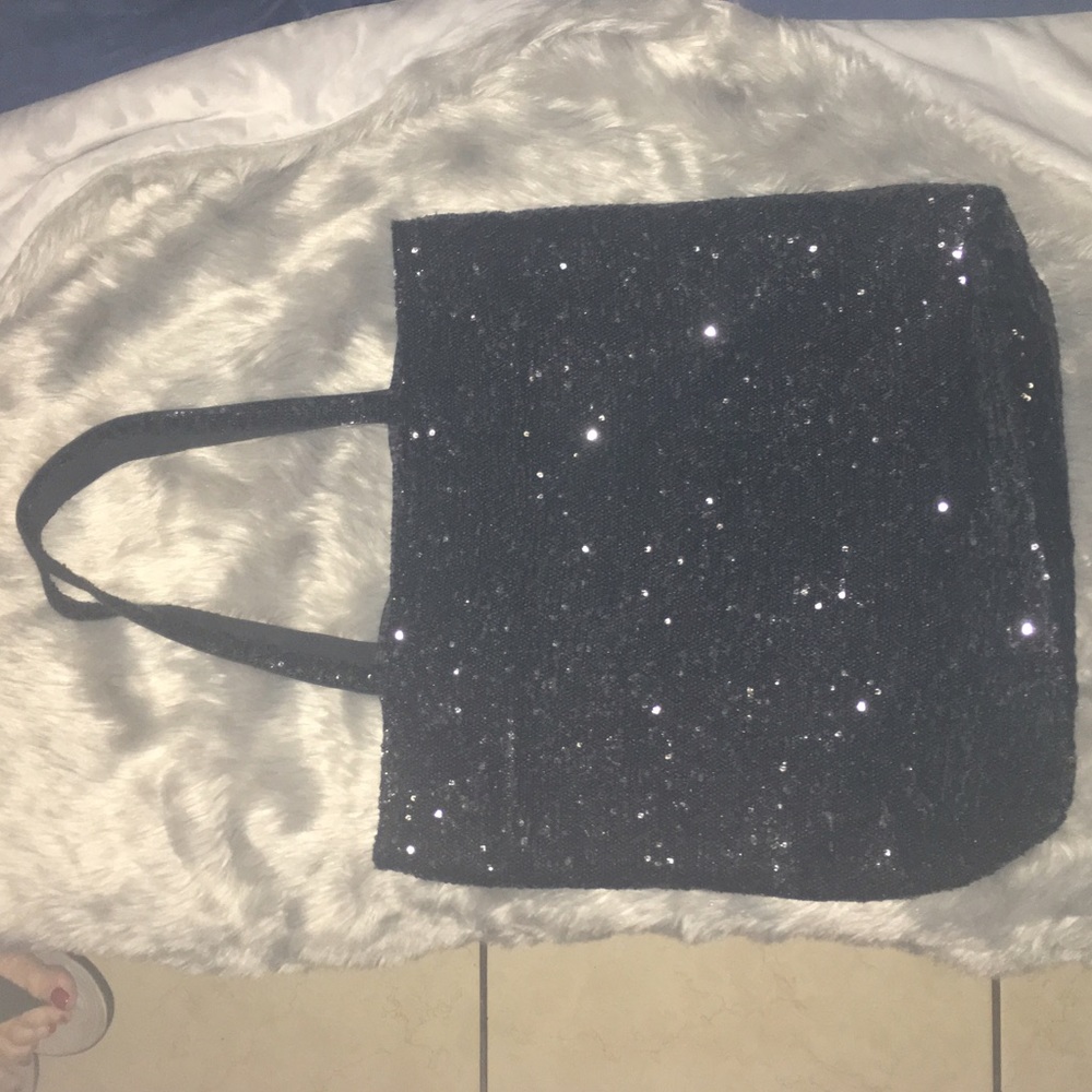 NWOT Black Sequins Bag