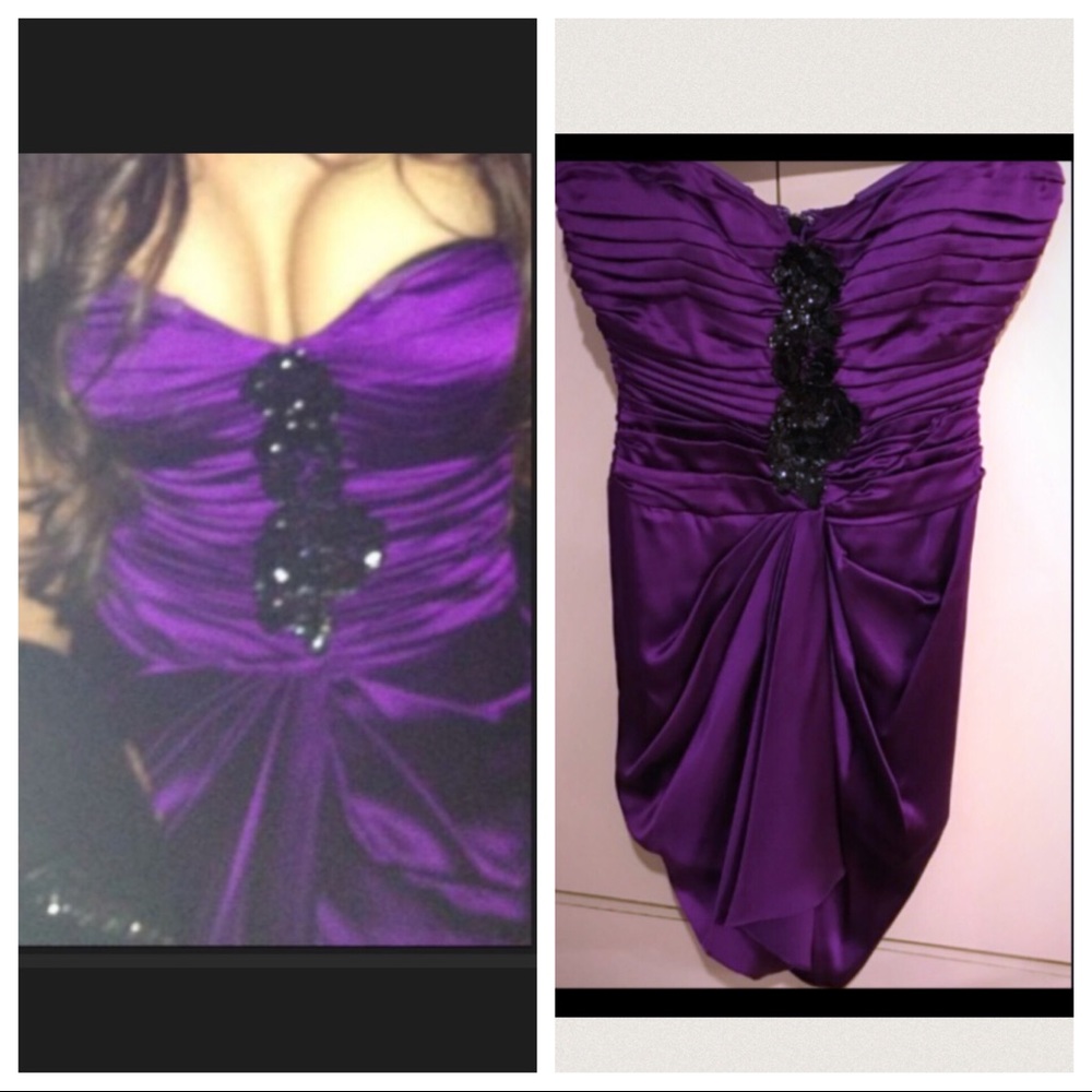 Purple & black floral sequins statement dress 👗