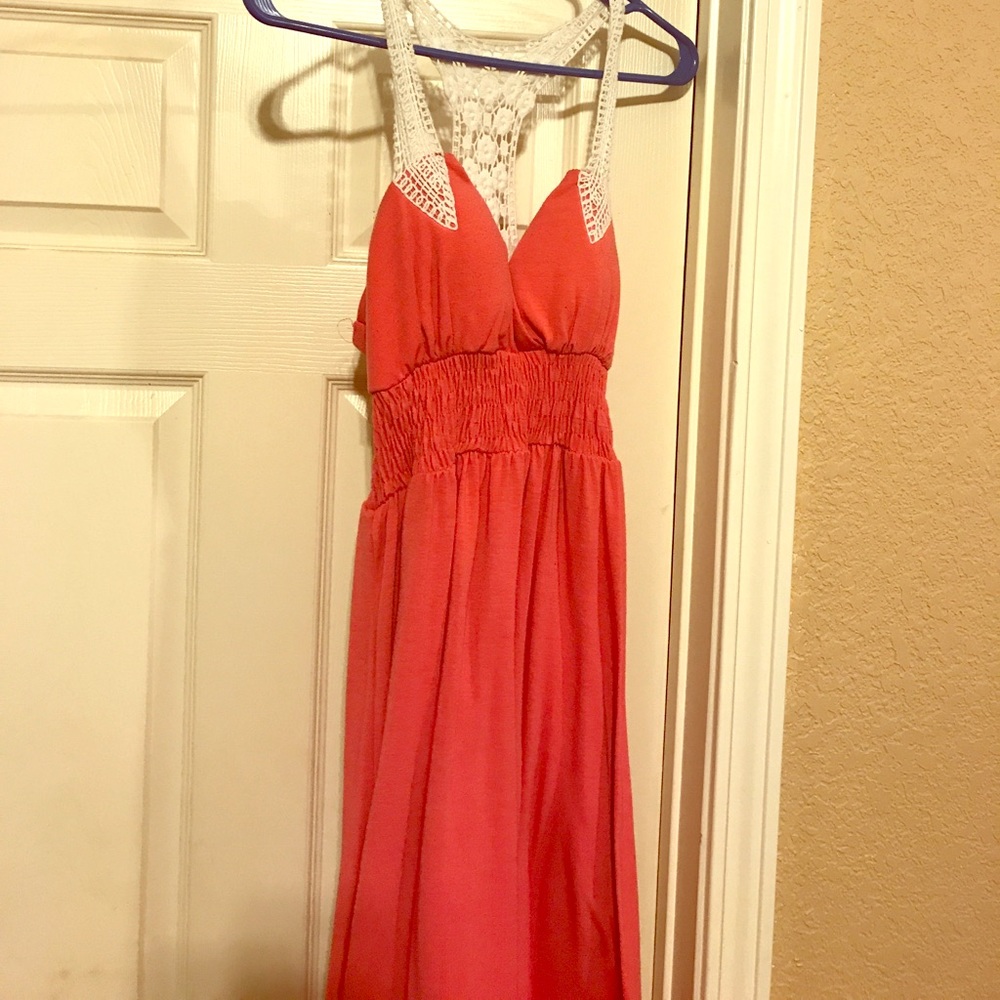 Coral colored Maxi Dress