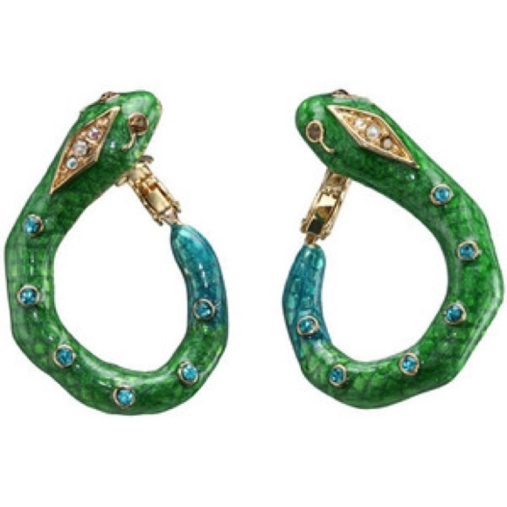 Betsey Johnson Jungle fever snake earrings