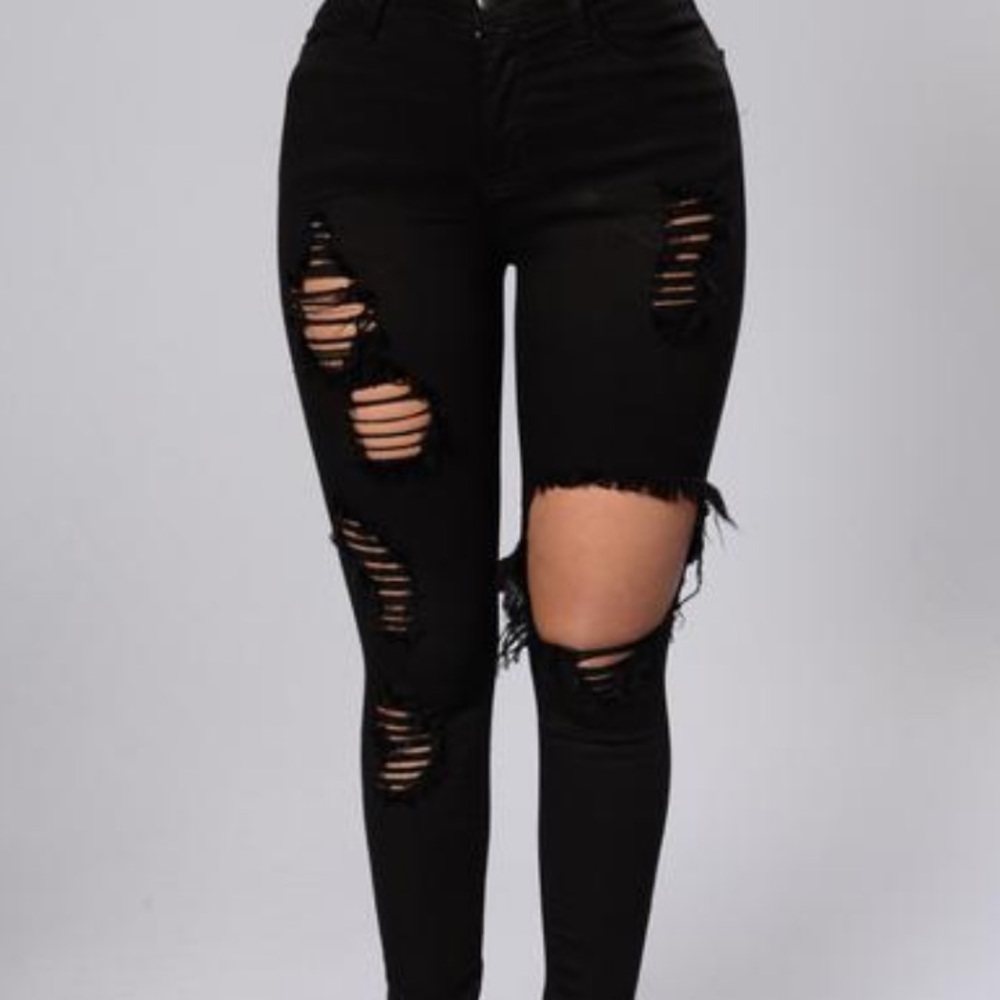 Black ripped jeans