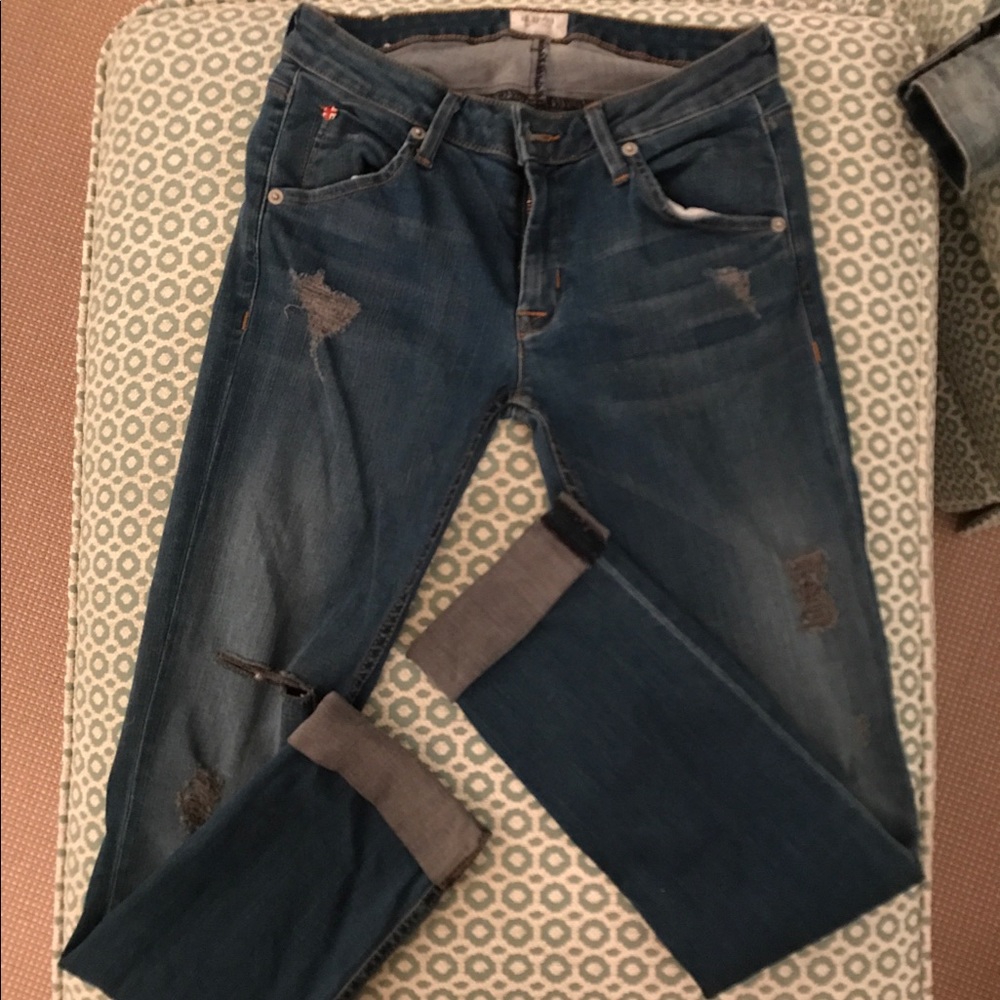 Hudson distressed cropped jeans