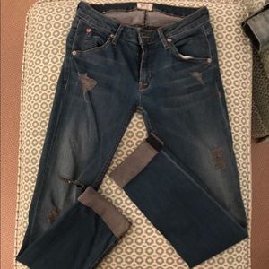 Hudson distressed cropped jeans