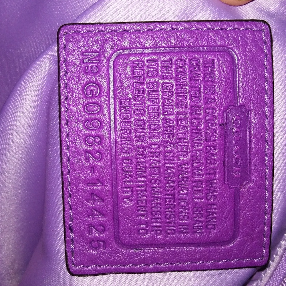 Purple Coach Handbag