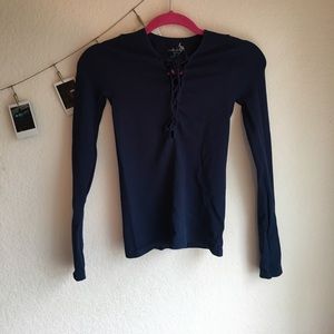 Free people seamless lace up long sleeve