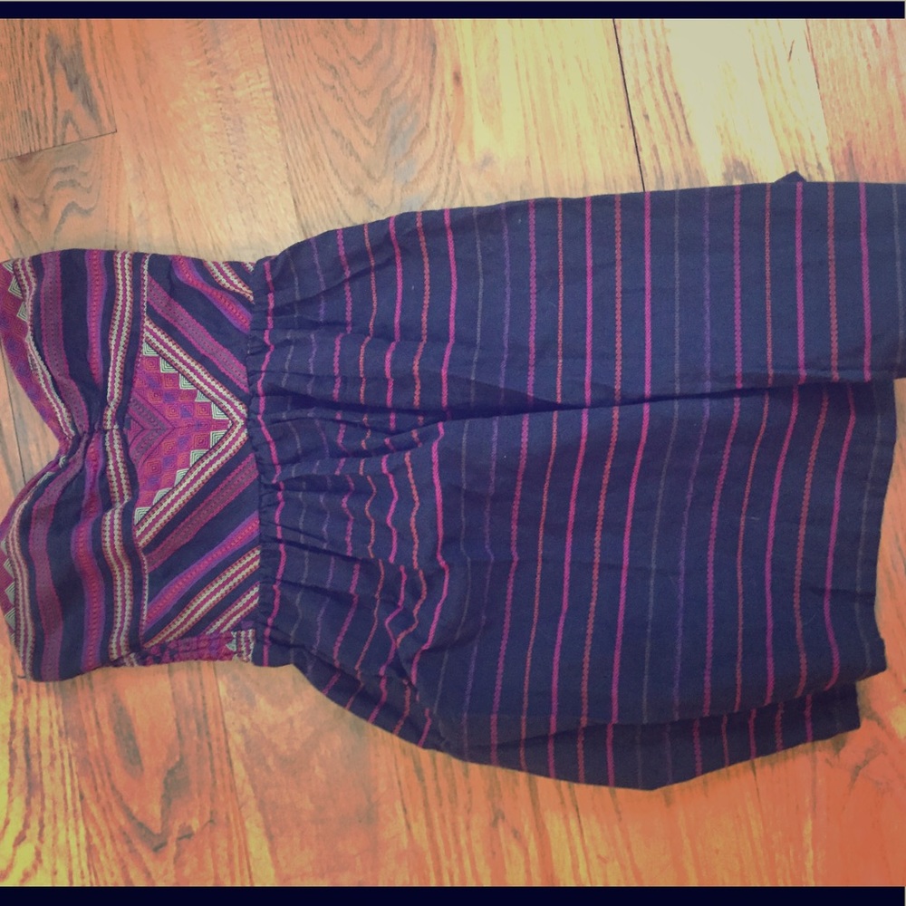 Strapless tribal print dress