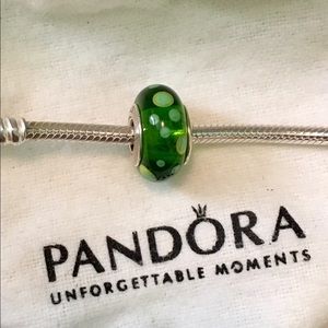 Green Dot Pandora Charm