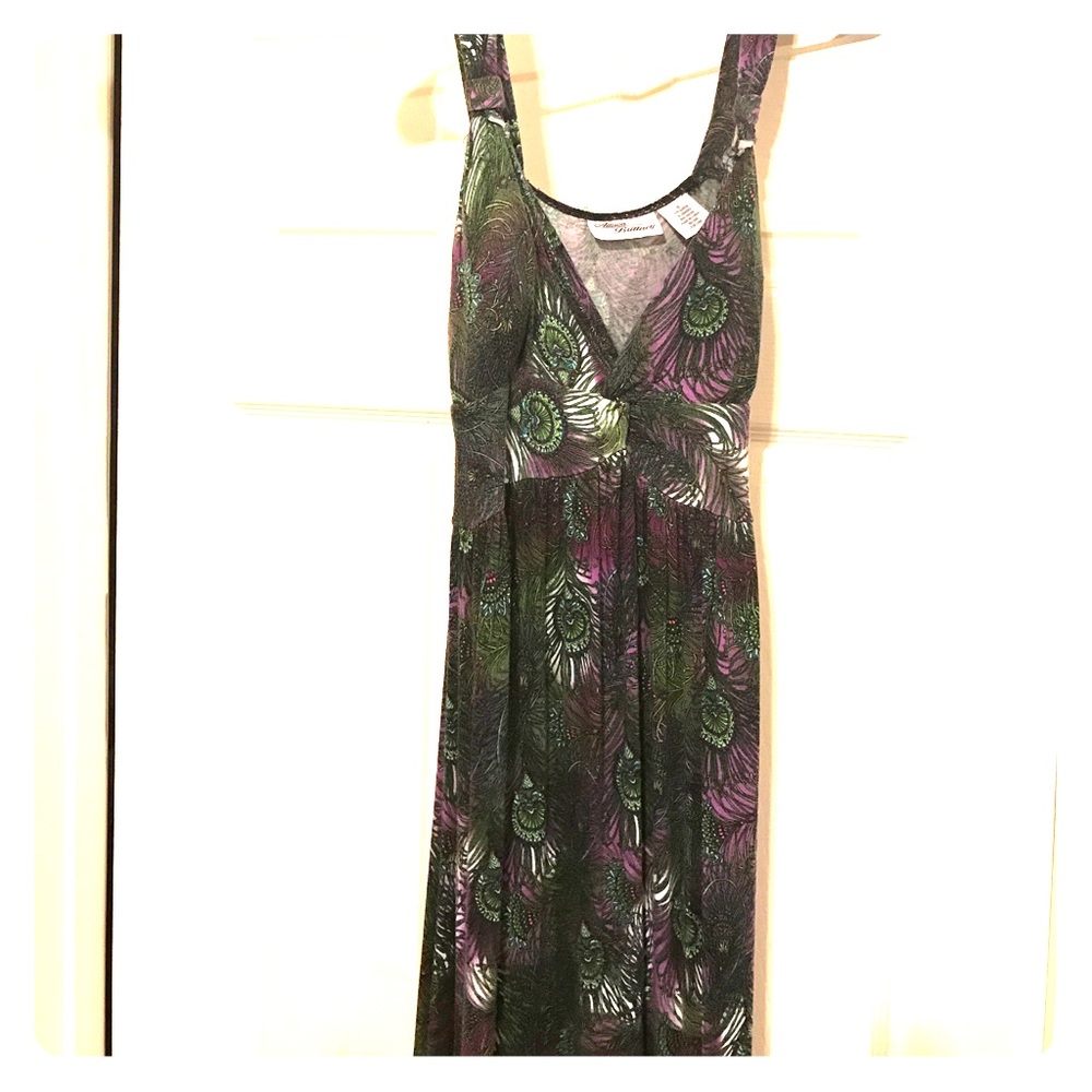 Peacock feather Maxi Dress