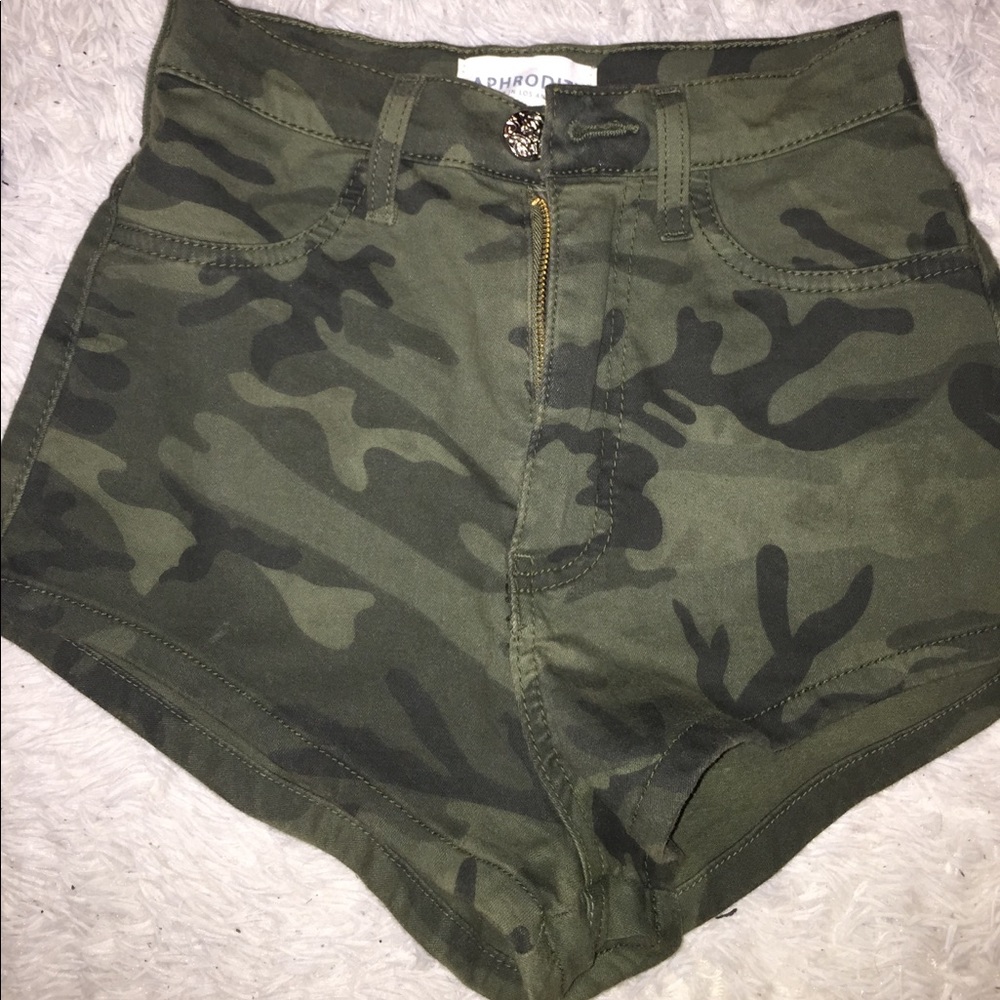 High waist army shorts