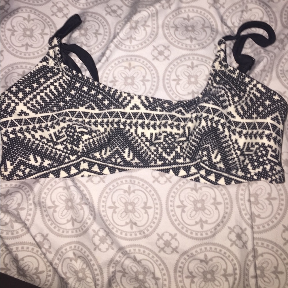 Black and white caged back bathing suit