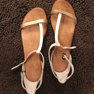 White Italian Leather Sandals