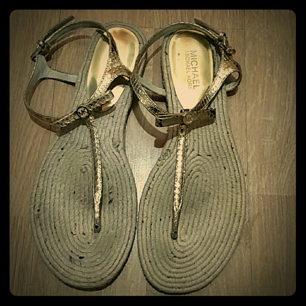 Mk gold sandals