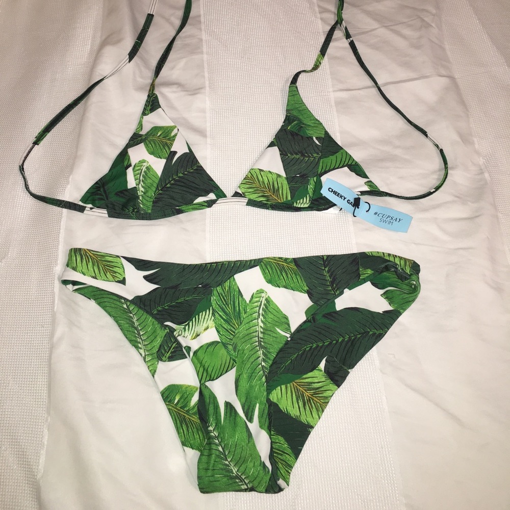 Green Tropical Bikini Swimsuit