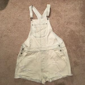 American Eagle denim shorts overalls